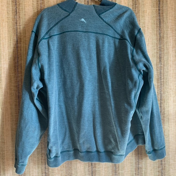 Tommy Bahama Blue Mens Sweatshirt Top Half Zip Size Large Tropical Shirt - Picture 3 of 3